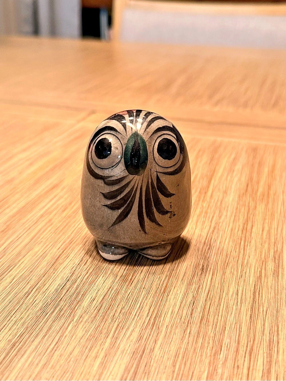 Mexico Pottery Beautifully Hand-Painted Glossy Ceramic Owl Figurine